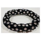 H-  BLACK SRETCH BRACELET WITH RHINESTONE