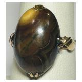 10KT GOLD SIZE 8 GEMSTONE RING 4.60GRS