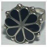 STERLING SILVER SIZE 7 ONYX RING 2.20GRS