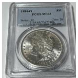 1884-O MORGAN SILVER DOLLAR MS63