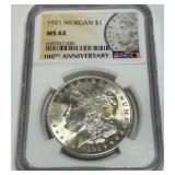 1921 MORGAN SILVER DOLLAR MS62