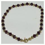 14KT GOLD GEMSTONE 7INCH BRACELET 3.60GRS