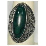 STERLING SILVER SIZE 8 GEMSTONE RING 8 GRS