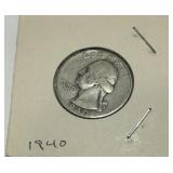 1940 SILVER QUARTER DOLLAR