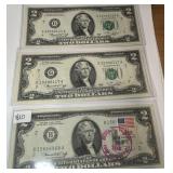 3 CRISP UNCIRCULATED 2 DOLLARS