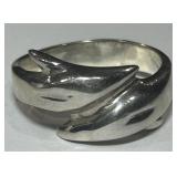 STERLING SILVER SIZE 10 DOLPHIN RING 6.80GRS