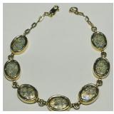 14KT GOLD ABELONE BRACELET 7.5INCH 12.00GRS