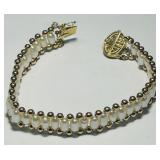 18KT GOLD 7INCH PEARL BRACELET 8.50GRS