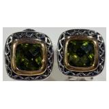 H- GREEN STONE EARRINGS