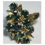 18KT GOLD SIZE 7.50 GEMSTONE RING 6.00GRS
