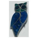 STERLING SILVER LAPIS BROCH 3.80GRS