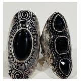 H- SILVER-TONE RINGS