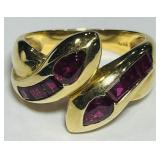18KT GOLD SIZE 8 RUBY RING 7.70GRS