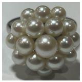 STERLING SILVER SIZE 7.5 PEARL RING 5.60GRS