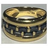 18KT GOLD SIZE 6 SAPPHIRE RING 5.20GRS
