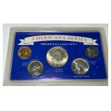 AMERICANA SERIES WITH 3 SILVER COINS