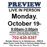 PREVIEW LIVE IN PERSON - Monday, October 19th
