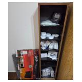 J2 - NARROW BOOKSHELF W/CONTENTS, SPACE HEATER