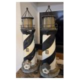 J2 - TWO 23"T SOLAR LIGHTHOUSES (L59)