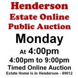 WELCOME TO OUR MON. @4pm ONLINE PUBLIC AUCTION