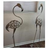 J2 - TWO FLAMINGO SCULPTURES 42"T (L21)