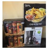 J2 -POPCORN GIFT PACKS, CHIP/DIP SET, COFFEE MAKER