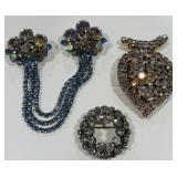 VINTAGE RHINESTONE BROOCHES