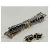 VINTAGE CRYSTAL BROOCH AND EARRINGS