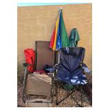 J2 - CAMPING CHAIR & LOUNGER, UMBRELLAS (Y13)