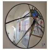 J2 - ROUND MIRROR W/ TROPICAL BIRD 22"DIA (L19)