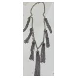 SILVER-TONE TASSEL NECKLACE