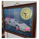 J2 - LAMBORGHINI FRAMED WALL CLOCK/PRINT (L42)