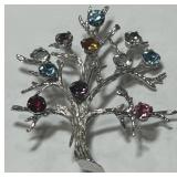 STERLING SILVER BROCH WITH GEMSTONES 8.70GRS
