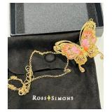ROSS SIMONS ORANGE/GOLD BUTTERFLY NECKLACE