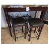 J2 - PUB TABLE WITH TWO STOOLS (L63)