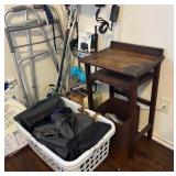 J2 - VINTAGE SIDE TABLE, WALKER, GRABBER, TOTES