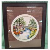11 - NEEDLEWORK ART FRAMED 28X24' (C131)
