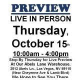 PREVIEW LIVE IN PERSON - Thursday, October 15th