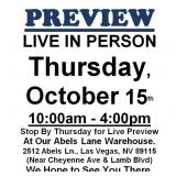 PREVIEW LIVE IN PERSON - Thursday, October 15th