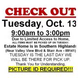 AUCTION PICK UP DAY & HOURS