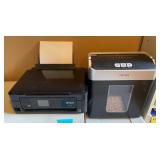 M - EPSON PRINTER & ATIVA PAPER SHREDDER