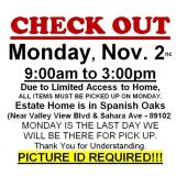 AUCTION PICK UP DAY & HOURS