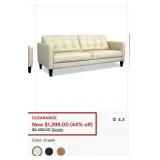 M - LEATHER SOFA WITH ACCENT PILLOWS (L4)