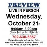 PREVIEW LIVE IN PERSON - Wednesday, October 21st