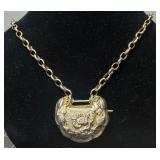 503 -QING DYNASTY CHINESE SILVER LONGEVITY NECKLAC