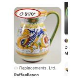 M - ITALIAN CERAMIC PITCHER & LIDDED MUG (L44)
