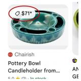 M - VTG ADVENT BOWL/ASHTRAY, ROSEVILLE PLATTER
