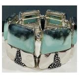 IRIDESCENT BLUE-GREEN STRETCH BRACELET