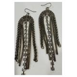 SILVER-TONE DROP EARRINGS