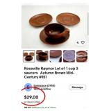 M - ROSEVILLE OVENPROOF CUPS & SAUCERS (L48)